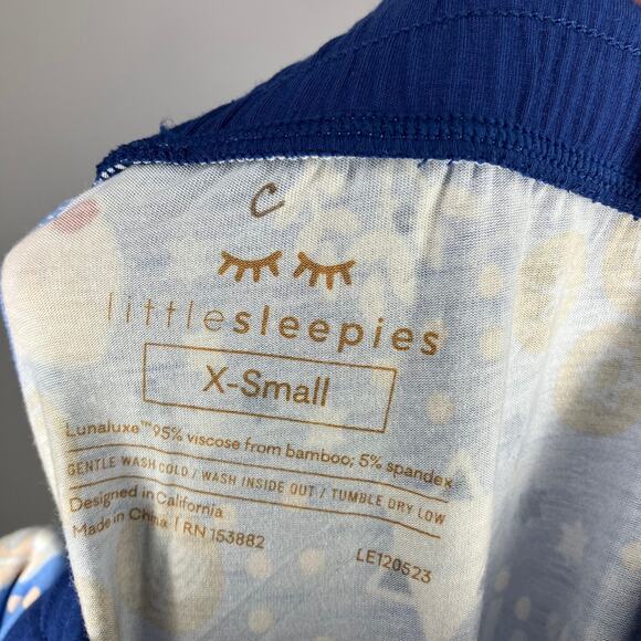 NWT LITTLE SLEEPIES Women's Bamboo Pajama Pants Hanukkah Lights Blue XS - Picture 4 of 5